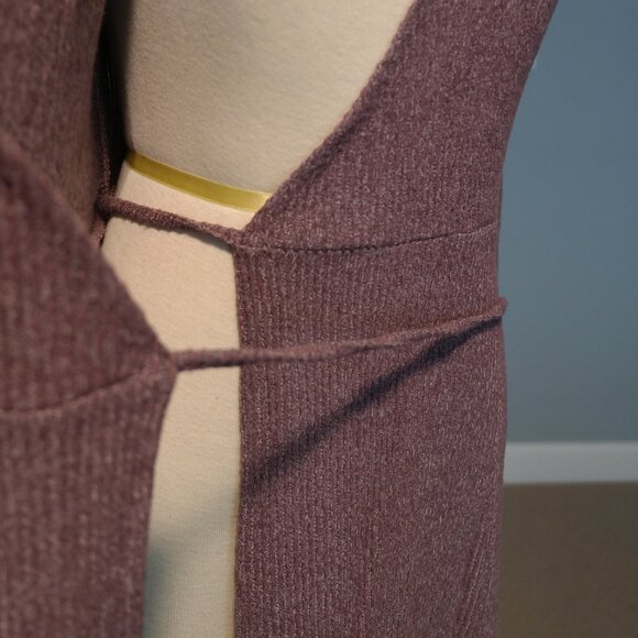 DON’T ASK WHY Mauve Pink Ribbed Wrap Dress Size OS - Picture 7 of 12